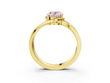 Yellow gold Fancy Pink Oval  Solitaire Diamond Ring with Split Shank and Prong Setting_44