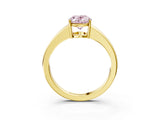 Yellow gold Fancy Pink Oval  Solitaire Diamond Ring with Tapered Band and Four-Prong Setting_52
