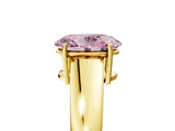 Yellow gold Fancy Pink Oval  Solitaire Diamond Ring with Tapered Band and Four-Prong Setting_54