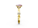 Yellow gold Fancy Pink Oval  Solitaire Diamond Twisted Band with Four-Prong Setting_82