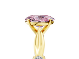 Yellow gold Fancy Pink Oval  Solitaire Diamond Twisted Band with Four-Prong Setting_85