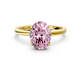 Yellow gold Fancy Pink Oval  Solitaire Engagement Ring with Cathedral Band and Four-Prong Setting_21