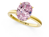 Yellow gold Fancy Pink Oval  Solitaire Engagement Ring with Cathedral Band and Four-Prong Setting_22