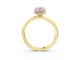 Yellow gold Fancy Pink Oval  Solitaire Engagement Ring with Cathedral Band and Four-Prong Setting_24