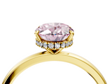 Yellow gold Fancy Pink Oval  Solitaire Engagement Ring with Cathedral Band and Four-Prong Setting_25