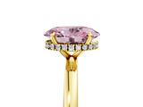 Yellow gold Fancy Pink Oval  Solitaire Engagement Ring with Cathedral Band and Four-Prong Setting_26