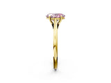 Yellow gold Fancy Pink Oval  Solitaire Engagement Ring with Four-Prong Setting and Classic Band 3