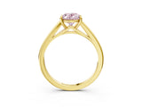 Yellow gold Fancy Pink Oval  Solitaire Engagement Ring with Four-Prong Setting and Classic Band 4
