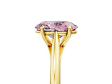 Yellow gold Fancy Pink Oval  Solitaire Engagement Ring with Four-Prong Setting and Classic Band