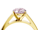 Yellow gold Fancy Pink Oval  Solitaire Engagement Ring with Four-Prong Setting and Tapered Band_7