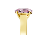 Yellow gold Fancy Pink Oval  Solitaire Engagement Ring with Four-Prong Setting and Tapered Band_8