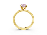Yellow gold Fancy Pink Oval  Solitaire Engagement Ring with Scrollwork Band and Four-Prong Setting_133
