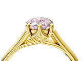 Yellow gold Fancy Pink Oval  Solitaire Engagement Ring with Six-Prong Setting and Classic Band 4