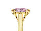 Yellow gold Fancy Pink Oval  Solitaire Engagement Ring with Six-Prong Setting and Classic Band 5