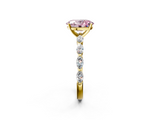 Yellow gold Fancy Pink Oval  Solitaire Marquise Side Stone Prong Setting Ring_46