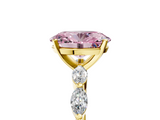 Yellow gold Fancy Pink Oval  Solitaire Marquise Side Stone Prong Setting Ring_49