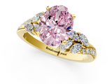 Yellow gold Fancy Pink Oval  Solitaire Marquise Twist Band with Six-Prong Setting_77