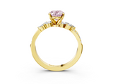 Yellow gold Fancy Pink Oval  Solitaire Marquise Twist Band with Six-Prong Setting_79