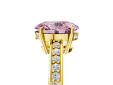 Yellow gold Fancy Pink Oval  Solitaire Pavé Band Prong Setting Ring_25