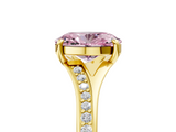 Yellow gold Fancy Pink Oval  Solitaire Pavé Band with Four-Prong Setting_33