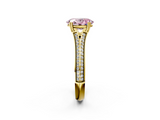 Yellow gold Fancy Pink Oval  Solitaire Pave Split Shank Engagement Ring with Six-Prong Setting_38