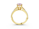 Yellow gold Fancy Pink Oval  Solitaire Pave Split Shank Engagement Ring with Six-Prong Setting_39