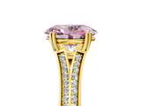 Yellow gold Fancy Pink Oval  Solitaire Pave Split Shank Engagement Ring with Six-Prong Setting_41