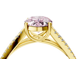 Yellow gold Fancy Pink Oval  Solitaire Split Shank Pavé Diamond Engagement Ring_389