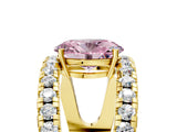 Yellow gold Fancy Pink Oval  Solitaire Split Shank Pave Diamond Ring_54