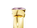 Yellow gold Fancy Pink Oval  Solitaire Tension Set Diamond Ring with Wide Band_25