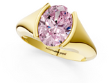 Yellow gold Fancy Pink Oval  Solitaire Tension Set Diamond Ring_21