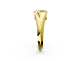 Yellow gold Fancy Pink Oval  Solitaire Tension Set Diamond Ring_22