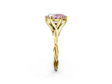 Yellow gold Fancy Pink Oval  Solitaire Twist Band Six-Prong Setting 3