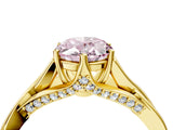 Yellow gold Fancy Pink Oval  Solitaire Twist Band Six-Prong Setting 5