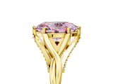 Yellow gold Fancy Pink Oval  Solitaire Twist Band Six-Prong Setting