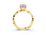 Yellow gold Fancy Pink Oval  Solitaire Twist Band with Pavé Accents and Four-Prong Setting_23
