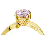 Yellow gold Fancy Pink Oval  Solitaire Twist Band with Pavé Accents and Four-Prong Setting_24