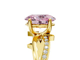 Yellow gold Fancy Pink Oval  Solitaire Twist Band with Pavé Accents and Four-Prong Setting_25