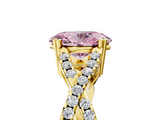Yellow gold Fancy Pink Oval  Solitaire Twist Band with Pavé Setting and Four-Prong Setting_22