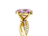 Yellow gold Fancy Pink Oval  Solitaire Twist Band with Pave Prong Setting_33