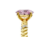 Yellow gold Fancy Pink Oval  Solitaire Twisted Band Prong Set Engagement Ring_66