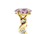 Yellow gold Fancy Pink Oval  Solitaire Twisted Band with Prong Setting 5