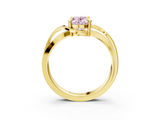 Yellow gold Fancy Pink Oval  Solitaire Twisted Band with Prong Setting_6