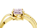 Yellow gold Fancy Pink Oval  Solitaire Twisted Band with Prong Setting_7
