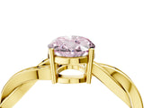Yellow gold Fancy Pink Oval  Solitaire Twisted Pave Diamond Ring with Four-Prong Setting_89
