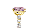 Yellow gold Fancy Pink Oval  Solitaire with Side Stones on a Pavé Band and Four-Prong Setting_28