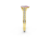 Yellow gold Fancy Pink Pear  Brilliant Cut Diamond Engagement Ring with Pavé Band and Four-Prong Setting_51