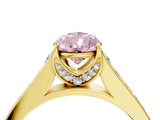 Yellow gold Fancy Pink Pear  Brilliant Cut Diamond Engagement Ring with Pavé Band and Four-Prong Setting_53