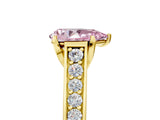 Yellow gold Fancy Pink Pear  Brilliant Cut Diamond Engagement Ring with Pavé Band and Four-Prong Setting_54