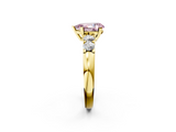 Yellow gold Fancy Pink Pear  Brilliant Cut Diamond Five-Stone Prong Set Engagement Ring with Channel Band_5